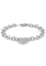 lovely small heart tag silver baby bracelet